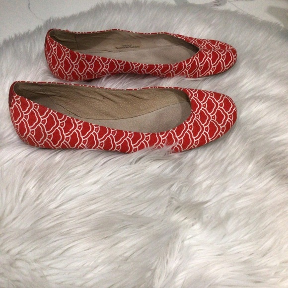 Diane Von Furstenberg red canvas flats DVF 10 - Picture 4 of 7